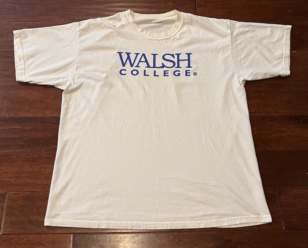 Walsh College University White Mens Women’s XL Business Graphic Logo T Shirt