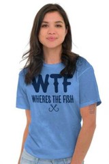 WTF Wheres The Fish Fishing Hobby Angler Gift Mens Casual Crewneck T Shirts Tees