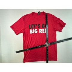 District Perfect Tri Mens M Red Lets Go Big Red Graphic T-Shirt Short Sleeve Tee