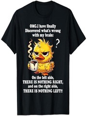 Funny Duck Coffee Brain T-Shirt | Sarcastic Duck Graphic Tee