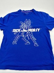 Rick And Morty T-Shirt Youth Boy X-Large Blue Graphic Print…#3877