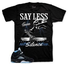 T-Shirt To Match Jordan 5 Black University Blue Carolina – Say Less Tee