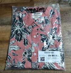 Goodthreads Men’s Standard-Fit Short-Sleeve Printed Poplin Shirt, Pink Floral, L