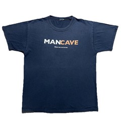 Vintage Y2K Man Cave Funny Graphic T Shirt Mens L Man Laws Back Print