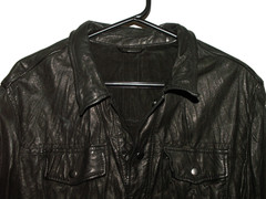 Men’s All Saints LORRIMER LEATHER SHIRT jacket overshirt XL (ref69)
