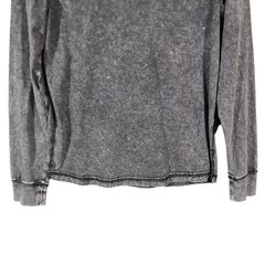 Lucky Brand Sugar Magic Long Sleeve Henley Neck T Shirt Mens Medium Washed Black