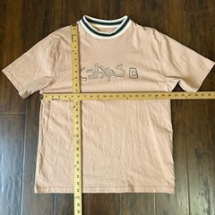 NICHOLAS DALEY Crew Neck T-Shirt Mens Sz M Apricot Calypso Graphic Tee SS Cotton