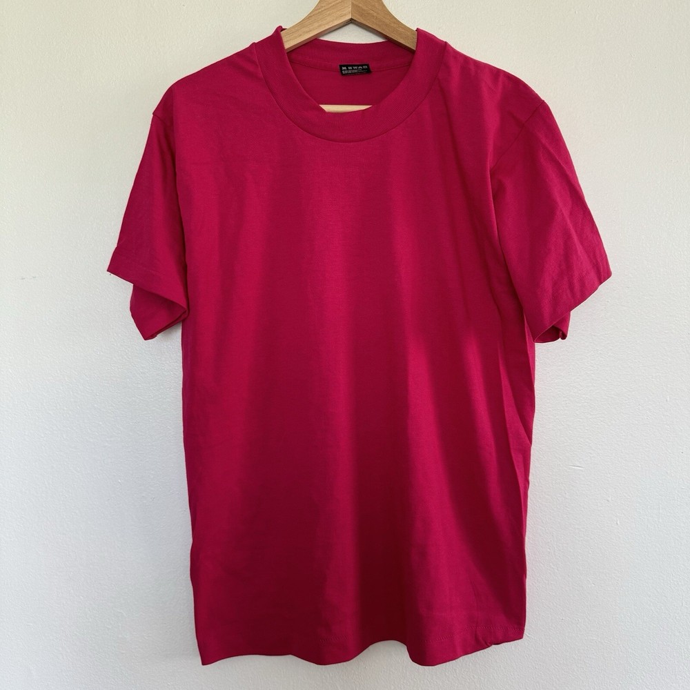 Vintage 90s Fruit of the Loom T-Shirt Mens Medium Single Stitch Plain Blank Tee