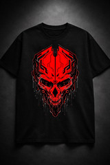 Men’s Ghost Skull Gamer T-Shirt Workout Regular Fit Cotton Tee Summer Streetwear