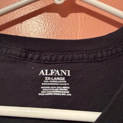 Alfani Mens TShirt XXL Double Extra Large Black Tee Shirt V Neck Cotton