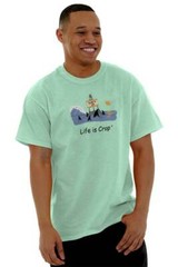 Life is Crap Surfer Beach Vacation Gift Womens or Mens Crewneck T Shirt Tee