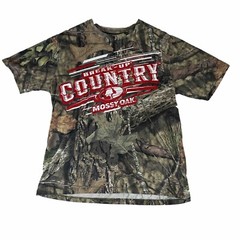Y2K Mossy Oak Shirt Men’s M Camouflage Short Sleeve Break Up Country Hunting