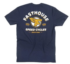 Fasthouse Malen Tee Navy Adult Logo Short Sleeve T-shirt Size Large 100011-30-10