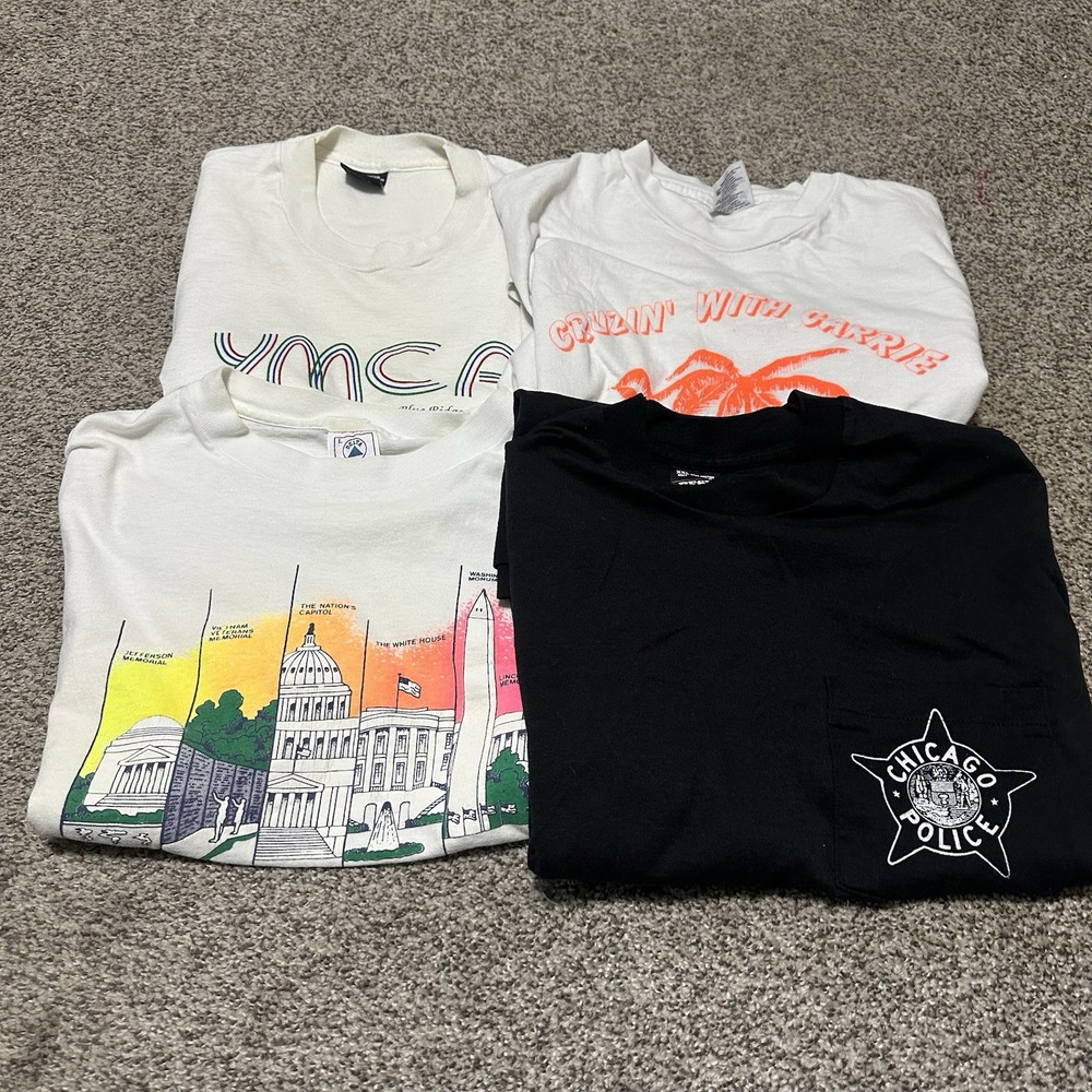 Vintage Single Stitch Tee / T-Shirt Lot Of 4 Made In USA Varied Sizes