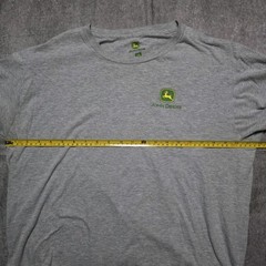 John Deere Mens L Gray Logo Generations Tee Tractors Plows Farm Graphic T-Shirt
