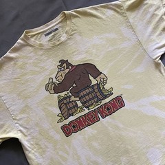 2020s Nintendo Donkey Kong T Shirt Mens Size 2XL Yellow Acid Wash Dye Video Game