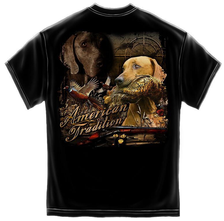 New PHEASANT HUNTING T SHIRT LABRADOR AMERICAN TRADITION
