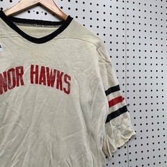 Vintage Minor Hawks Hockey Jersey Mens Large Beige TRUE Vintage Made uSA