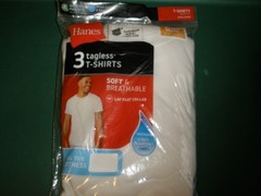 NEW Hanes 3 Tagless T-shirts White Men’s Medium