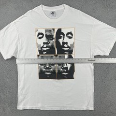 Vtg Alstyle Y2K Mens 2XL White T Shirt Tupac Notorious BIG Portrait Art Rap Tee
