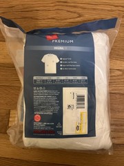 Hanes 6 Crews Original Fit Size S/P Super soft Lay Flat Collar NWT White
