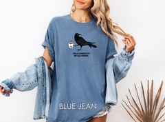 Crow Shirt, Coffee Lover T-shirt, Comfort Colors Shirt, Unisex Garment-Dyed Tee