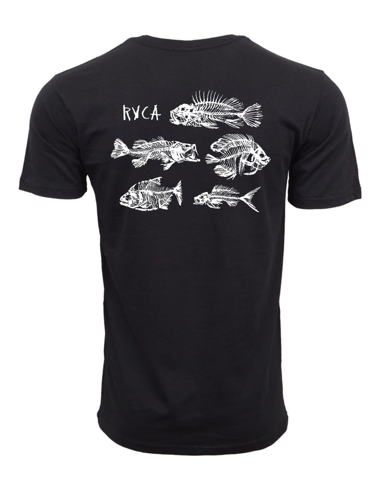 RVCA FISH SKULY MENS T SHIRT BLACK