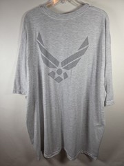 US Air Force USAF Size 3XL Gray Reflective Silver Short Sleeve T-Shirt