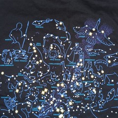 Vtg Y2K Discovery Channel Shirt Mens XL Double Sided Constellations Glows N Dark