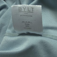 BYLT Mens Shirt Large Light Blue Drop Cut Crewneck Soft Stretch Tee Casual Gym L