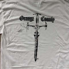 Vintage Y2K OCC Orange County Choppers Sword Mens White Shirt L READ Singed?