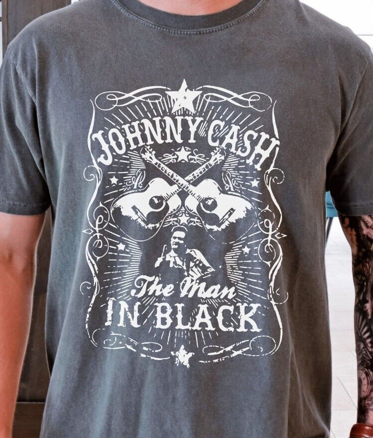 Johnny Cash The Man In Black T-Shirt Rock Ban on Premium Comfort Colors 1717 Tee