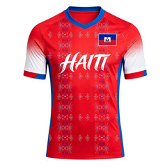 Haiti World Cup 2026 Soccer Jersey Custom Name Number Mesh V-Neck T-Shirt