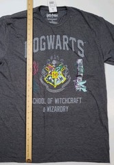 Harry Potter Mens XL Hogwarts School of Witchcraft and Wizardry Charcoal T-Shirt