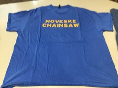 2 XXL “NOVESKE CHAINSAW” Tshirts, Blue, Gilden Shirts, Blue