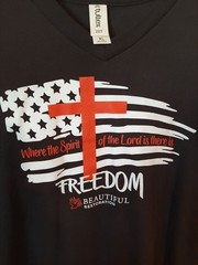 Men’s American USA Patriotic Cross & Flag Beautiful Restoration Shirt-Sz XL NWOT