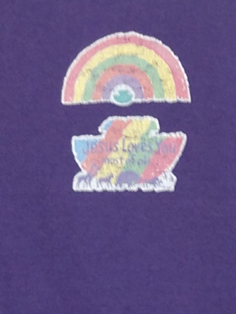 Vintage Jesus Loves You Rainbow TShirt Men’s Size XL. Made In USA.