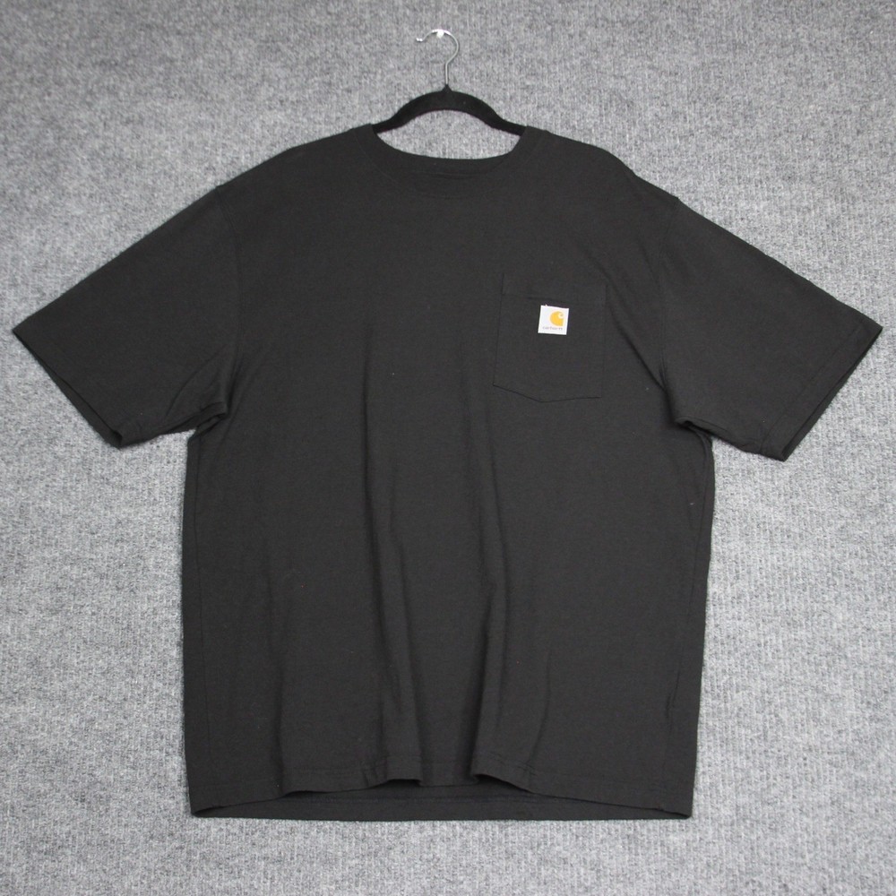 Carhartt T Shirt Mens Large Black Loose Fit Pocket Tee Workwear Utility