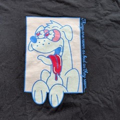 A-Lab Shirt Mens 3XL Black Cartoon Dog Graphic Tee Front Back Print Humor Slogan