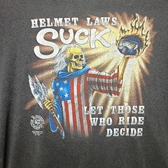 Vintage Rebel Rider Helmet Laws Suck Single Stitch T Shirt Just Brass Size XL