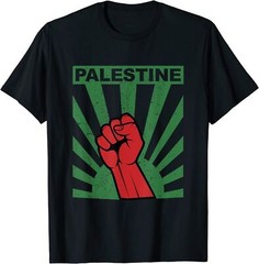Free Palestine Shirt Propaganda -Style Fist T-Shirt Funny Gift Trend For Men