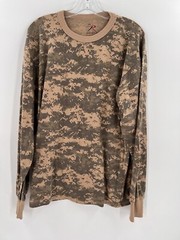 ROTHCO DIGITAL CAMO LONG SLEEVE TEE SHIRT SIZE LARGE EASY WEAR MACHINE WASH