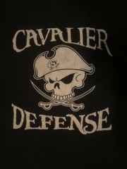 Cavalier Defense Men Sz XL Black Tee Shirt 46-48″ Chest 26″L