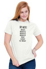 Funny Monday Sucks Friday Work Week Weekend Womens or Mens Crewneck T Shirt Tee