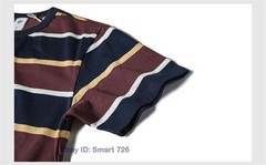 NON STOCK Ivy League Striped Crew Neck T Shirts Preppy Style Men’s Casual Tee