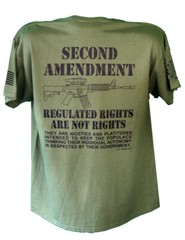 Second Amendment Milita T-Shirt Regulated Rights Right To Bear Arms 2A