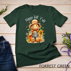 Happy Fall Yall Shirt Scarecrow Pumpkin Autumn Thanksgiving Unisex T-shirt