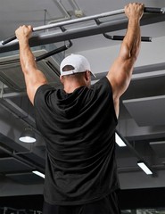 Men’s Oversized Short Sleeve Drawstring Hooded Tank Tops T-Shirts – Casual Su…