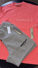 ESSENTIALS Coral T-Shirt & Dark Gray shorts Size S
