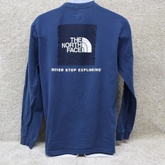 The North Face Mens Medium Long Sleeve Logo Tee Blue (see photo for flaw)